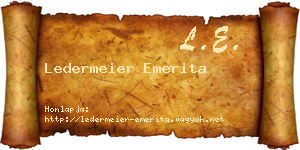Ledermeier Emerita névjegykártya